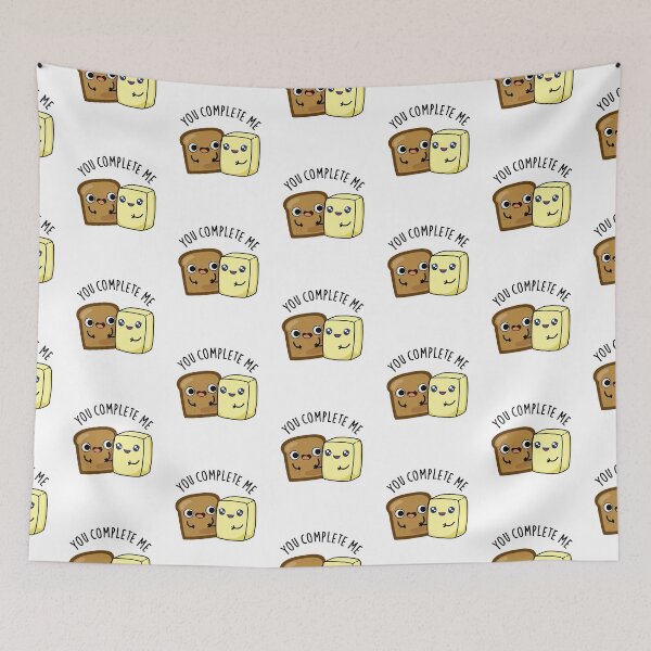 Item preview, You Complete Me Funny Bread Butter Puns  designed and sold by punnybone.