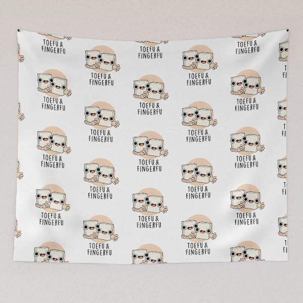 Item preview, Toefu Fingerfu Funny Food Tofu Puns  designed and sold by punnybone.