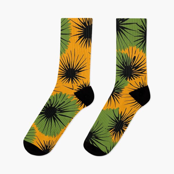 Item preview, Colorful fantasy pattern green yellow black flowers dandelion dandelions designed and sold by G-M-Designs.