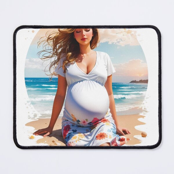 Item preview, Cute Pregnant Girl On a Beach Travel Enjoying Summer designed and sold by TriniTeeClub.