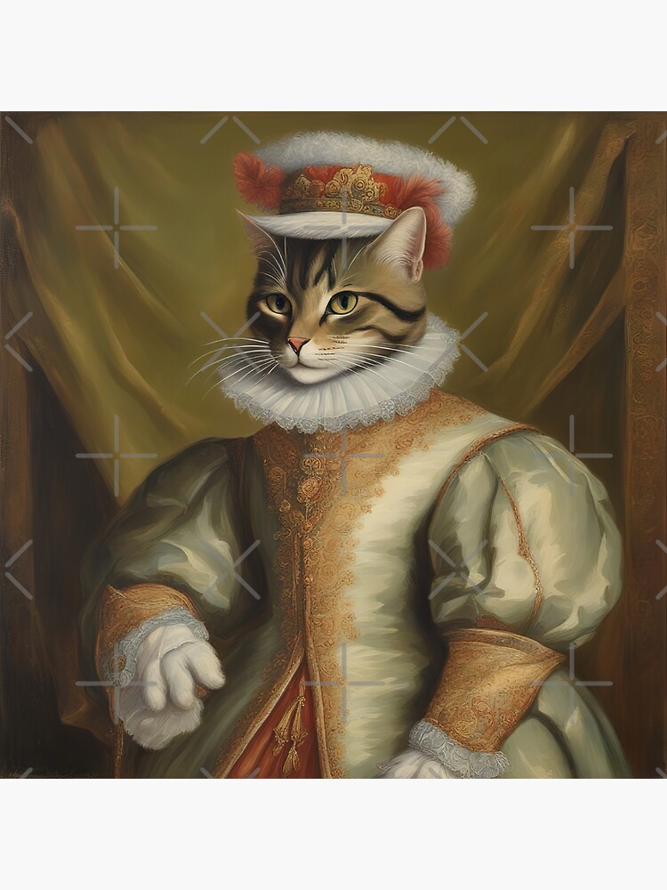 Painting of a noble aristocrat cat