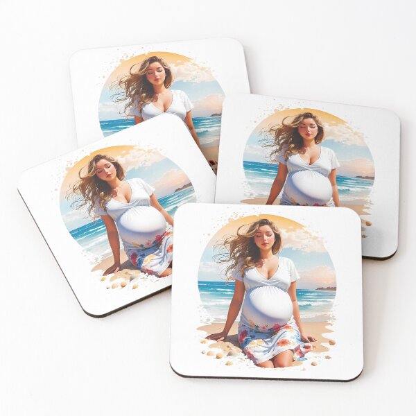 Item preview, Cute Pregnant Girl On a Beach Travel Enjoying Summer designed and sold by TriniTeeClub.