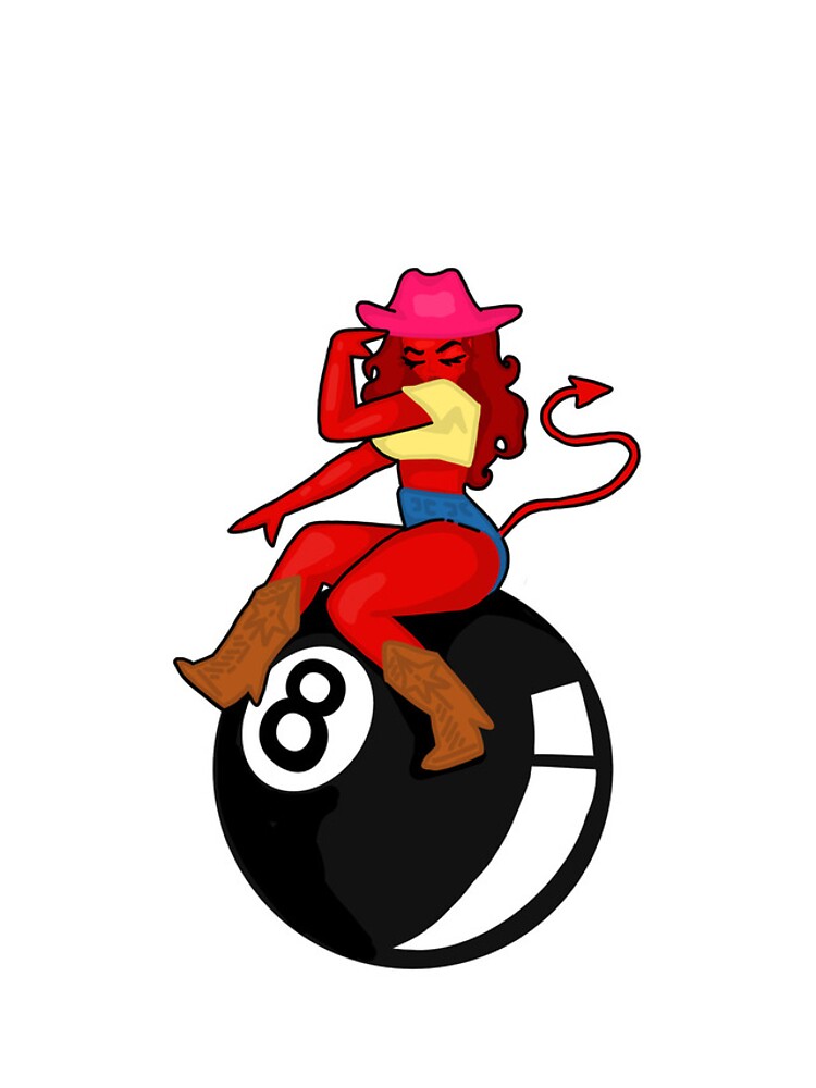 Discover Cowgirl demon riding 8ball | iPhone Case