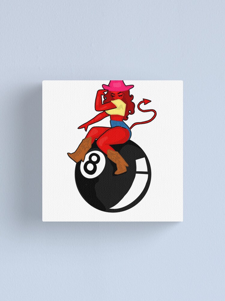 Discover Cowgirl demon riding 8ball | Canvas Print