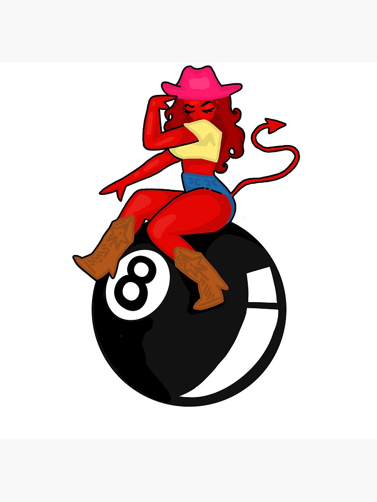 Disover Cowgirl demon riding 8ball | Canvas Print