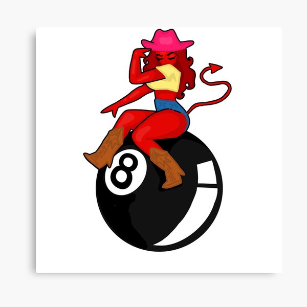 Disover Cowgirl demon riding 8ball | Canvas Print