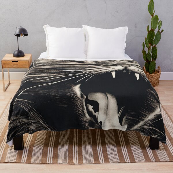 Item preview, Screaming cat black and white portrait designed and sold by RK - Shop.