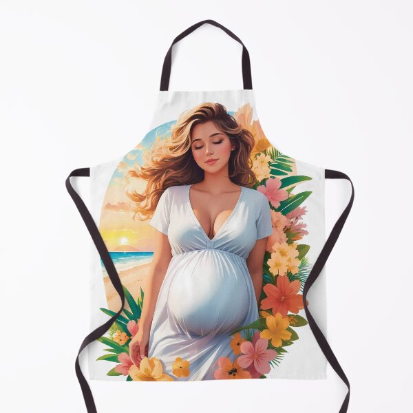 Item preview, Cute Pregnant Girl With Flowers On a Sunset Beach Travel Enjoying Summer designed and sold by TriniTeeClub.