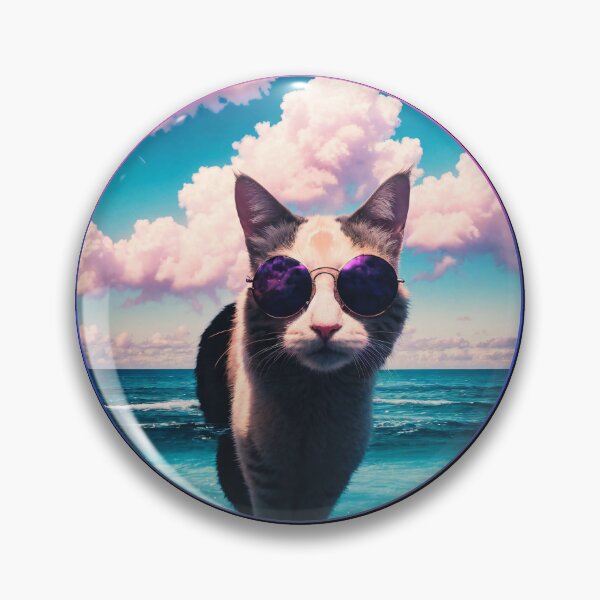 Item preview, Vaporwave Cat with sunglasses (01) designed and sold by Synthgraphy.