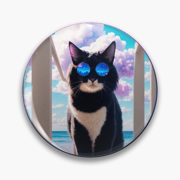 Item preview, Vaporwave Cat with sunglasses (02) designed and sold by Synthgraphy.