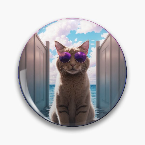 Item preview, Vaporwave Cat with sunglasses (03) designed and sold by Synthgraphy.