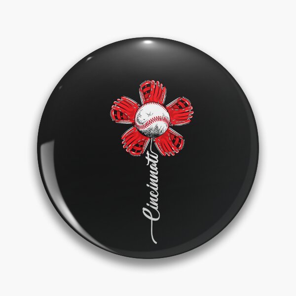 Artikelvorschau, Cincinnati Baseball Flower Vintage Baseball-Fans entworfen und verkauft von MerciMercure.