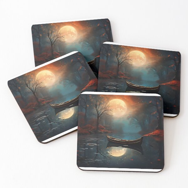 Item preview, Image of a boat on a lake in classic oil painting style designed and sold by Pflugart.