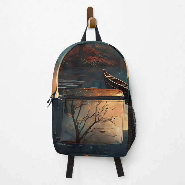 Item preview, Image of a boat on a lake in classic oil painting style designed and sold by Pflugart.