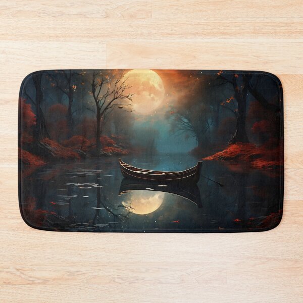 Item preview, Image of a boat on a lake in classic oil painting style designed and sold by Pflugart.