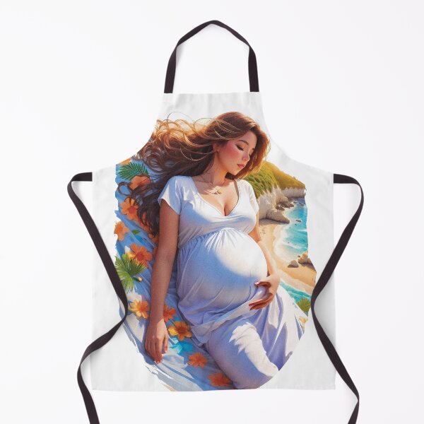Item preview, Romantic Pregnant Girl With Flowers On a Coast Beach Travel Enjoying Summer designed and sold by TriniTeeClub.