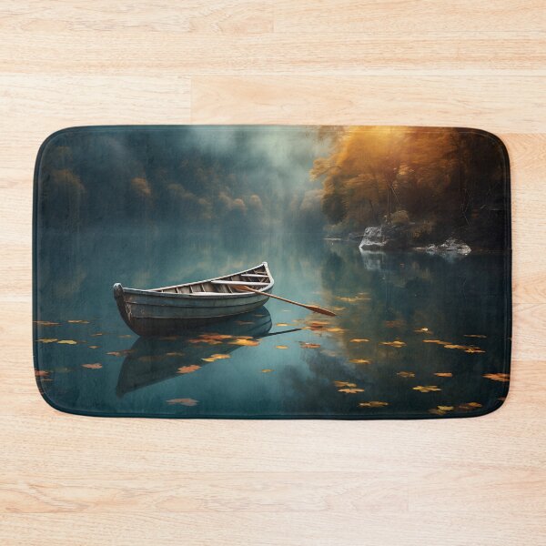 Item preview, Image of a boat on a lake in classic oil painting style designed and sold by Pflugart.