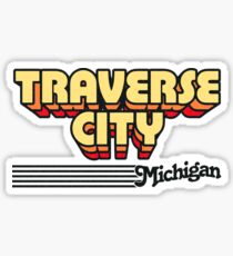 Traverse City, Michigan | Retro Stripes Sticker