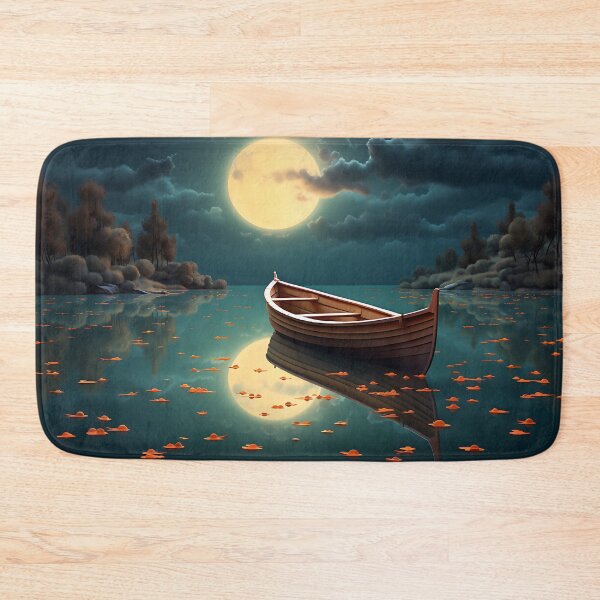 Item preview, Image of a boat on a lake in classic oil painting style designed and sold by Pflugart.