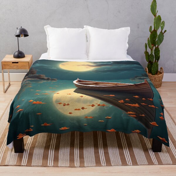 Item preview, Image of a boat on a lake in classic oil painting style designed and sold by Pflugart.