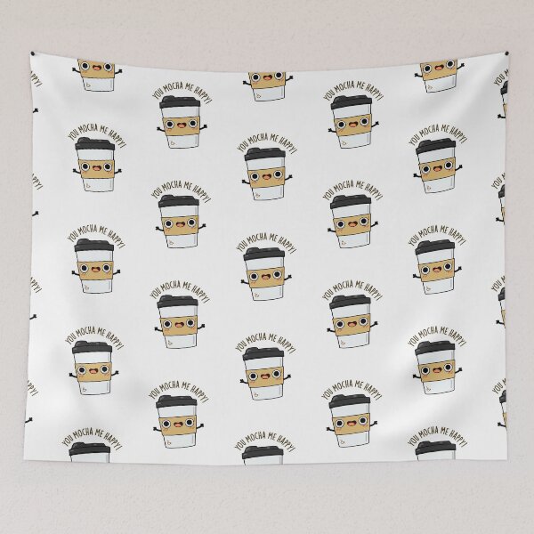 Item preview, You Mocha Me Happy Funny Coffee Puns  designed and sold by punnybone.
