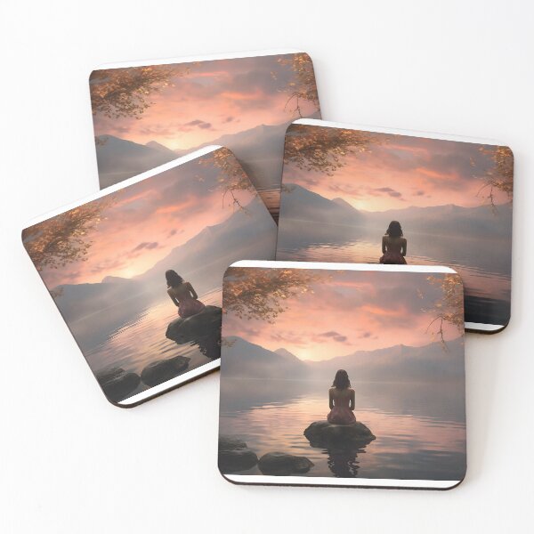 Item preview, Image of a woman by a lake in classic oil painting style designed and sold by Pflugart.