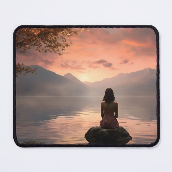 Item preview, Image of a woman by a lake in classic oil painting style designed and sold by Pflugart.