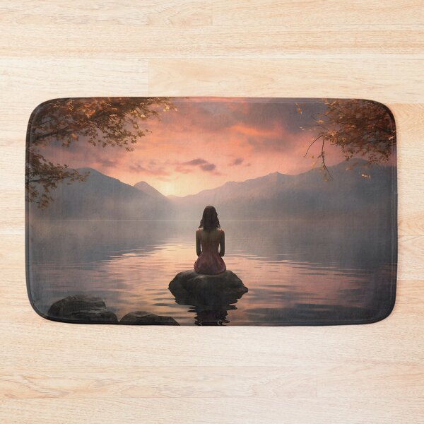 Item preview, Image of a woman by a lake in classic oil painting style designed and sold by Pflugart.