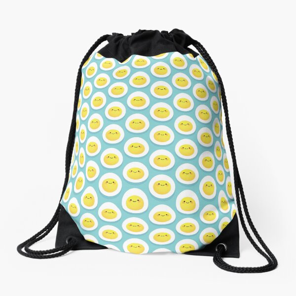 Cute hard boiled eggs Drawstring Bag