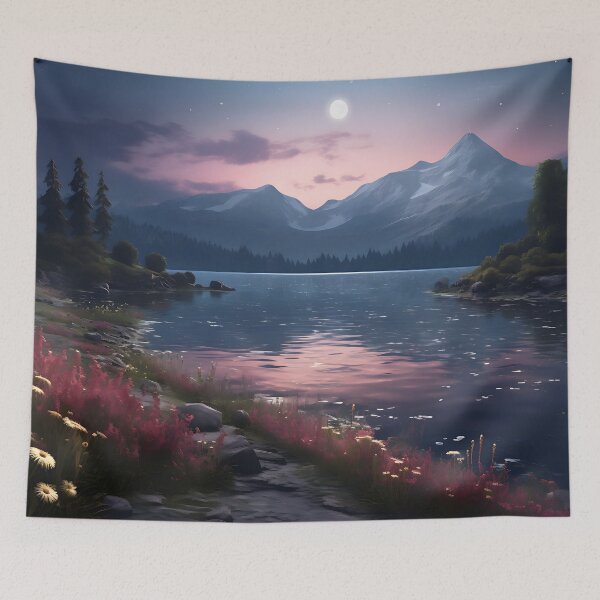 Item preview, Image of an evening mood at a lake in classic oil painting style designed and sold by Pflugart.