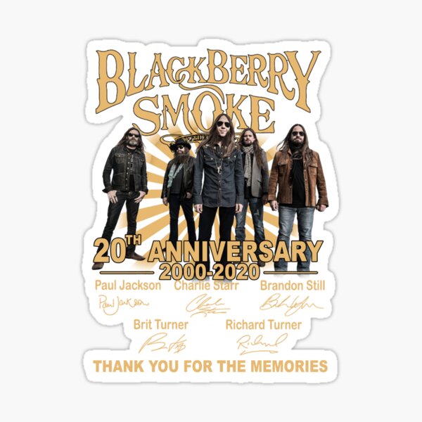 Item preview, Funny Bláckberry Smoke 20Th Anniversary 2000 2020 Thank You Signature Rock Band designed and sold by JaylanBaumbach.