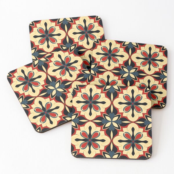 Artikelvorschau, Buntes Fantasiemuster gelb schwarz rot Ornamente entworfen und verkauft von G-M-Designs.