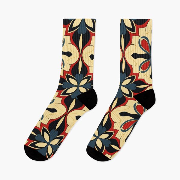 Artikelvorschau, Buntes Fantasiemuster gelb schwarz rot Ornamente entworfen und verkauft von G-M-Designs.