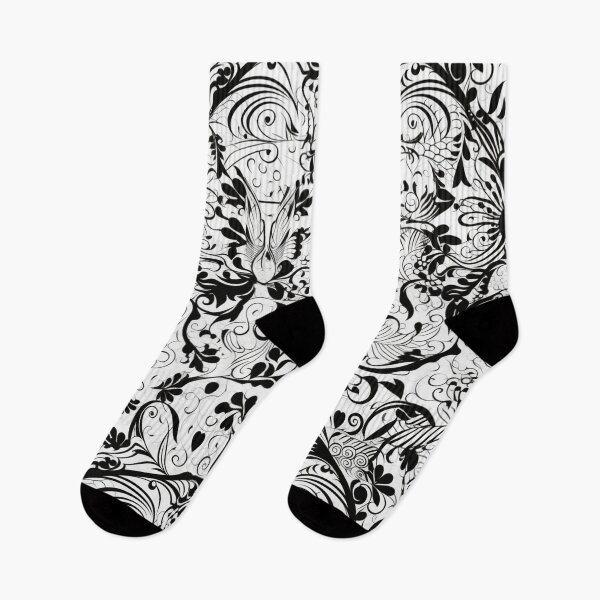 Artikelvorschau, Buntes Fantasiemuster schwarz weiß Spitze Ornamente entworfen und verkauft von G-M-Designs.