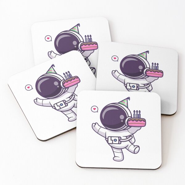 Item preview, Cute astronaut holding birthday cake designed and sold by Stre1f.