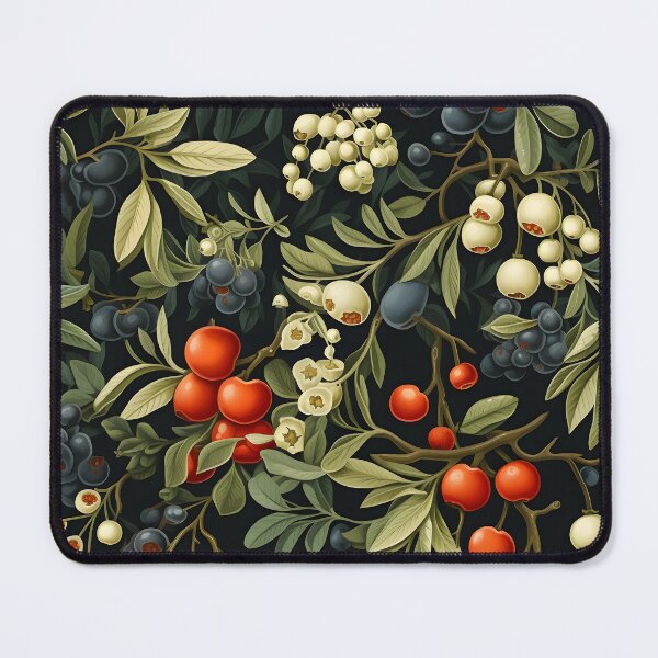 Item preview, On Various Stages Of Becoming—from Early Autumn Flowers, ripe Blue Plums, to harvest-ready Red Apples and various shades and shapes of green leaves; a composition in Red White Blue and Green designed and sold by ignasirus.