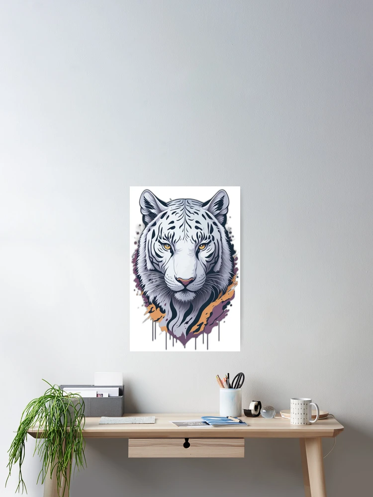 Thumbnail 2 of 3, Poster, White Tiger designed and sold by Rothnaric.