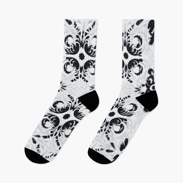Artikelvorschau, Buntes Fantasiemuster schwarz weiß Spitze Ornamente entworfen und verkauft von G-M-Designs.