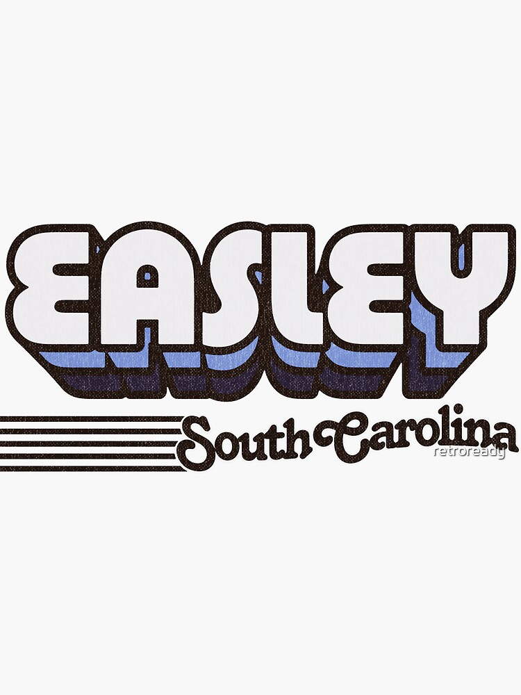 "Easley, South Carolina Retro Stripes" Sticker for Sale by retroready