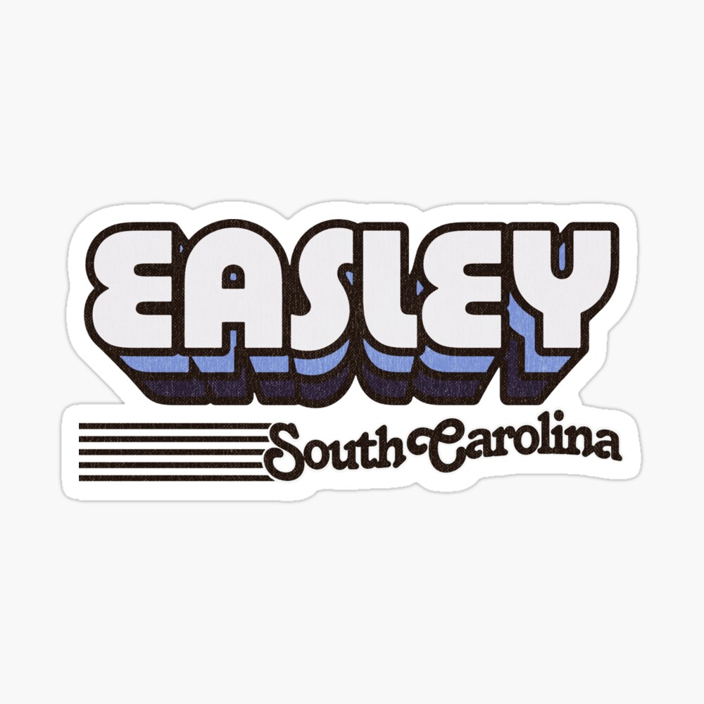 Easley, South Carolina | Retro Stripes Sticker