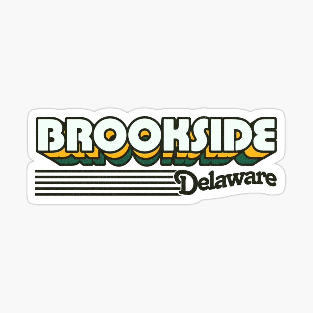 Brookside, Delaware | Retro Stripes Sticker
