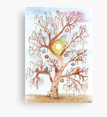 Enchanted Tree Watercolor Illustration Canvas Print
