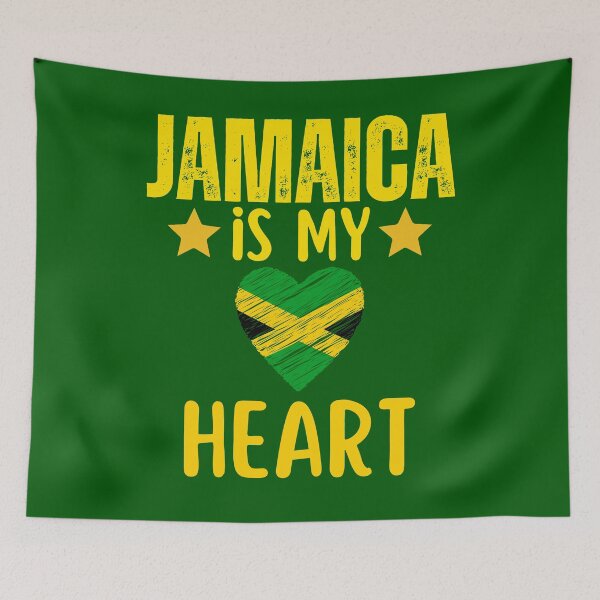 Item preview, Jamaica Is In My Heart Proud Jamaican Jamaica Flag Heart designed and sold by Sarah38.
