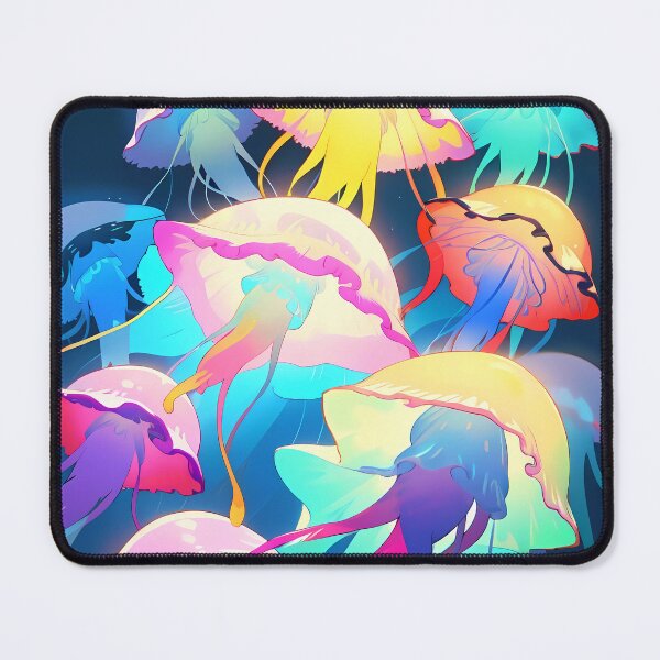 Item preview, A group of jellyfish with rainbow colored tentacles designed and sold by Carmillai.