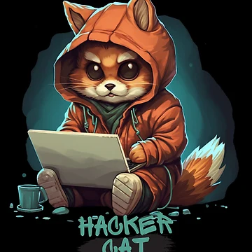 Artwork thumbnail, Cat hacker, Programmer coder - developer programming coding by Mateusz Majcherek