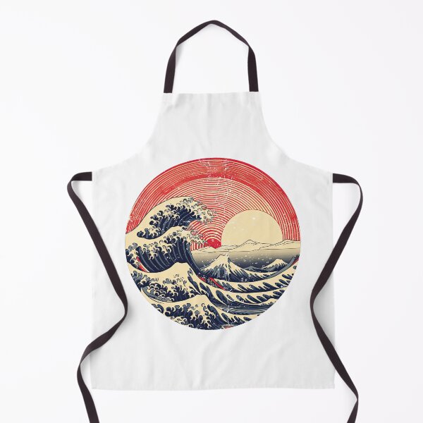 Aperçu de l'œuvre Vagues Vintage : T-shirt Style Ukiyo-e créée et vendue par WartonnoArt.