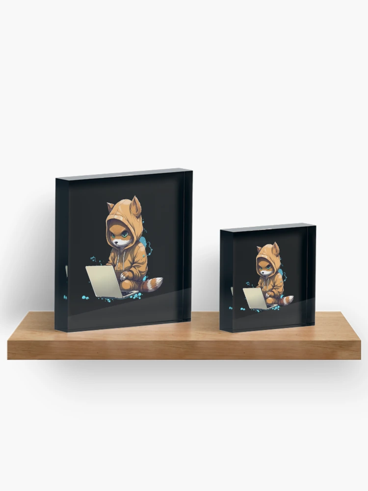 Thumbnail 3 of 5, Acrylic Block, Cat hacker, Programmer coder - developer programming coding designed and sold by Mateusz Majcherek.