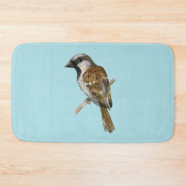 Item preview, House sparrow colored ink drawing designed and sold by Bwiselizzy.