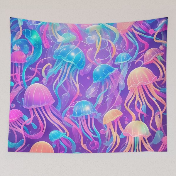 Item preview, A group of jellyfish swimming in the sea designed and sold by Carmillai.