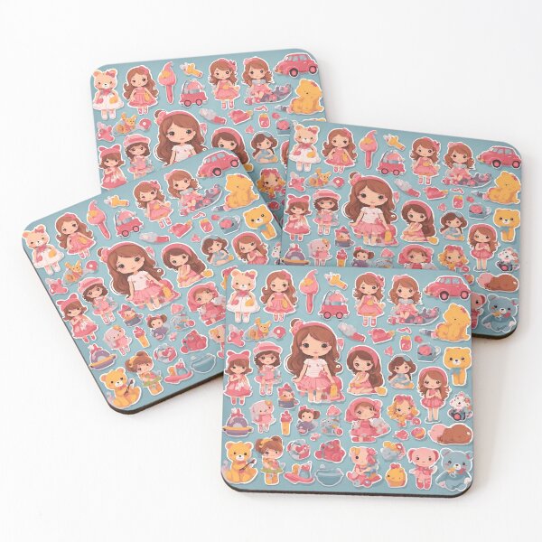 Item preview, Toys pattern. Dolls, kittens, teddy bears and cars design. designed and sold by artbelka.